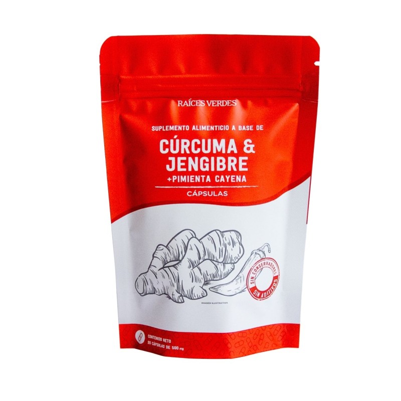 Cápsulas de Cúrcuma, Jengibre y Pimienta de cayena 90 caps 500 mg