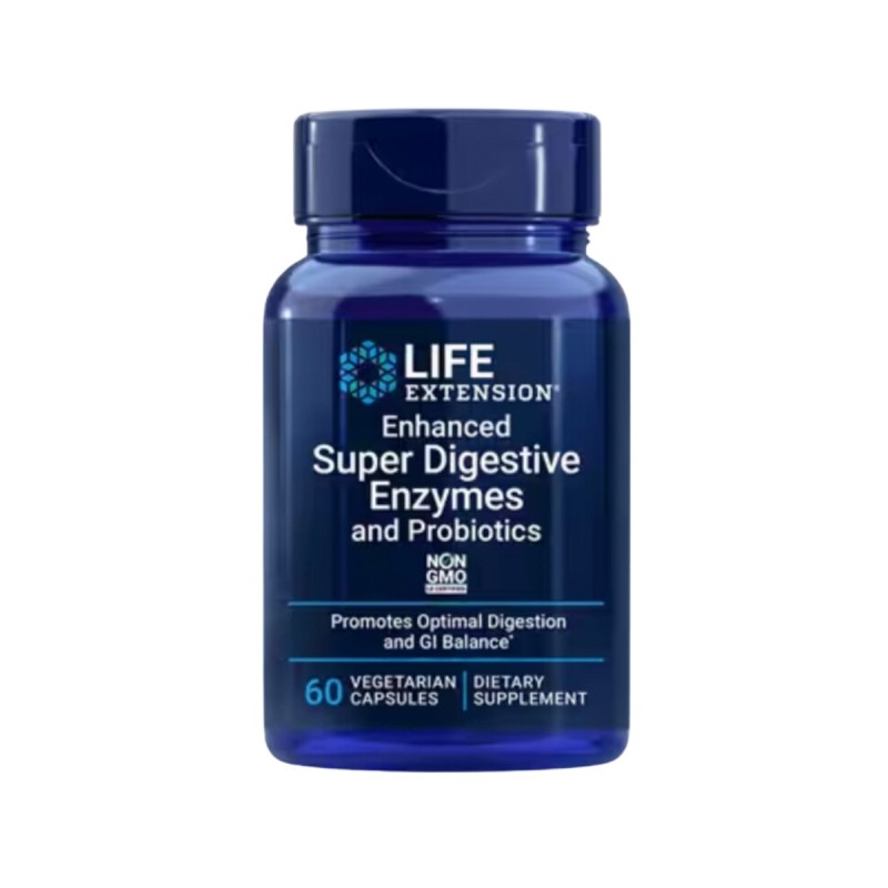 Enhanced Super Digestive Enzymes and Probiotics- 60 caps Life Extension
